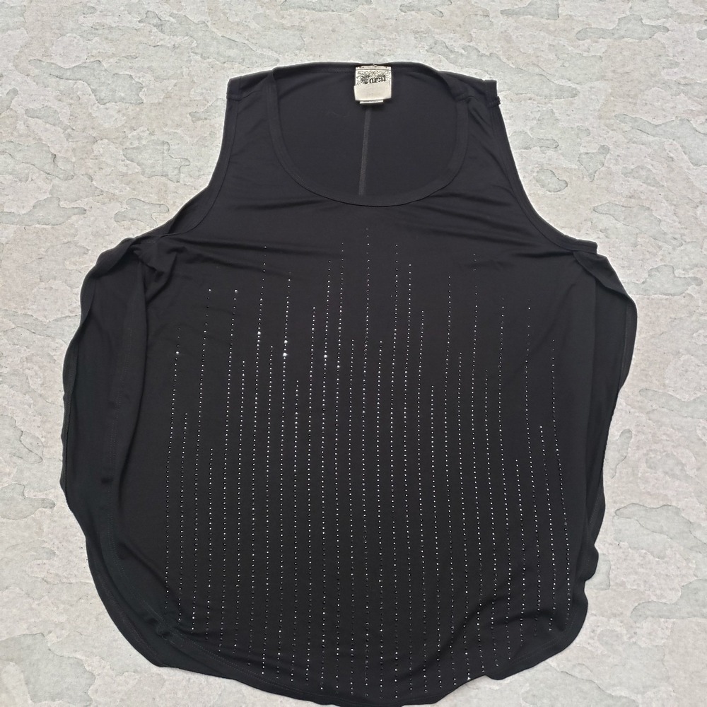 Vocal Top Womens‎ Large Black Rayon Blend Sleeveless